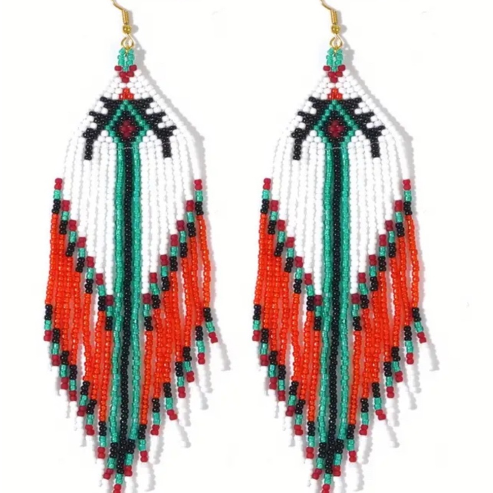 Beaded Fringe Earrings